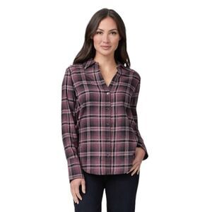 Paige Davlyn Plaid Button Down Womens SZ M Lightweight